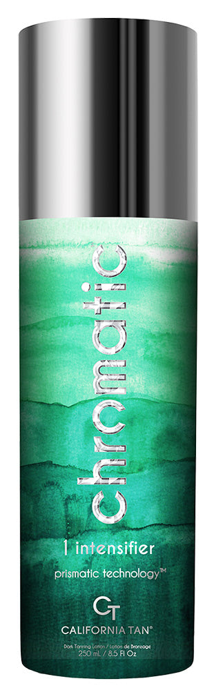 California Tan Chromatic Intensifier bottle with gradient design