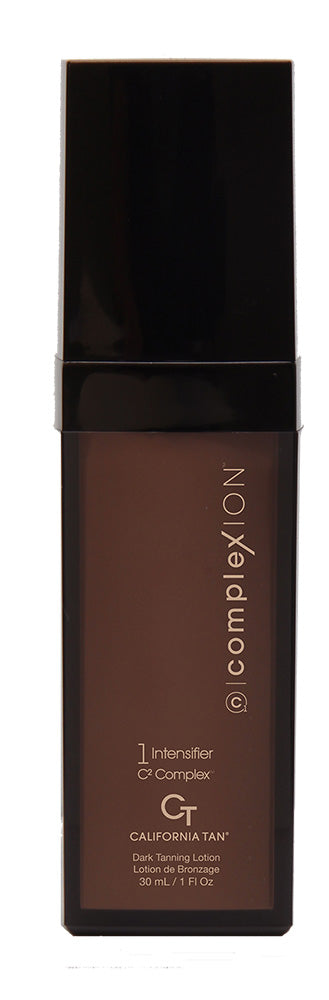 Complexion CT California Tan Intense Fix makeup liquid in a dark brown bottle with a black cap, shown on a plain white background.