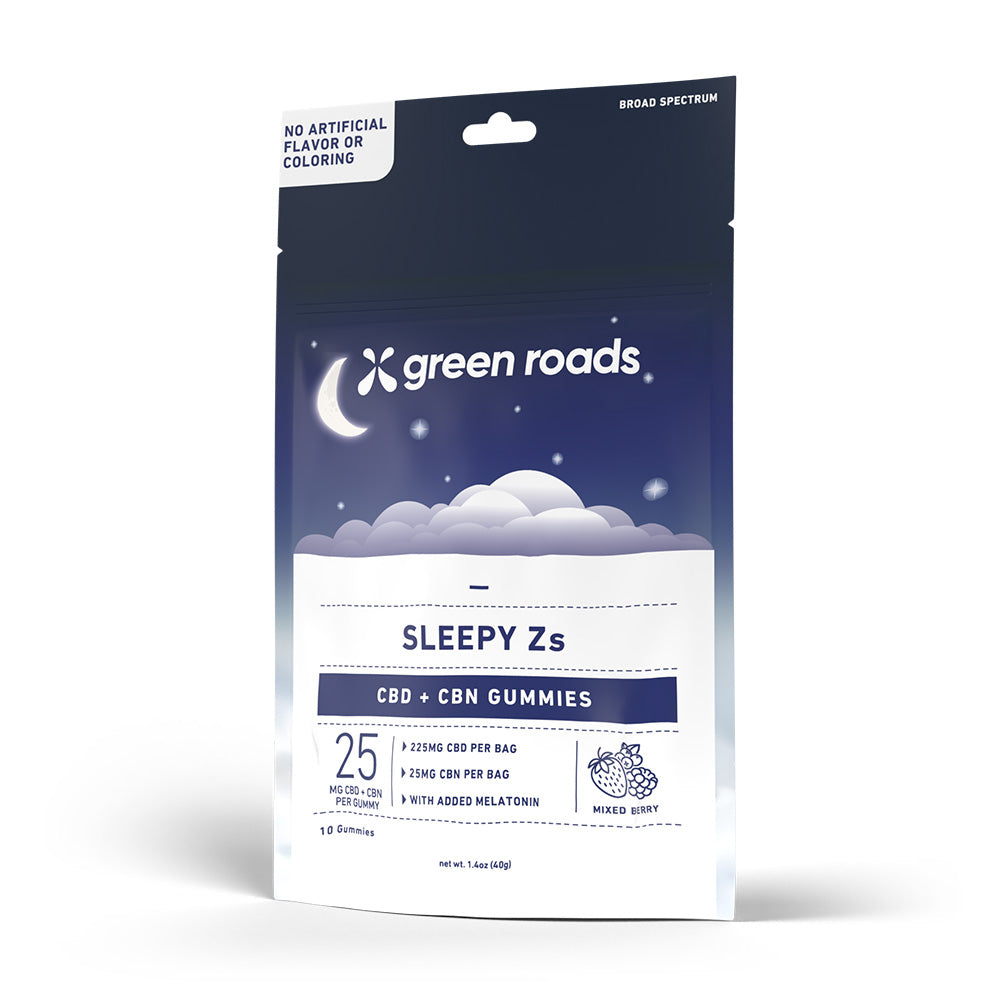 10 count green roads sleepy z on a white background