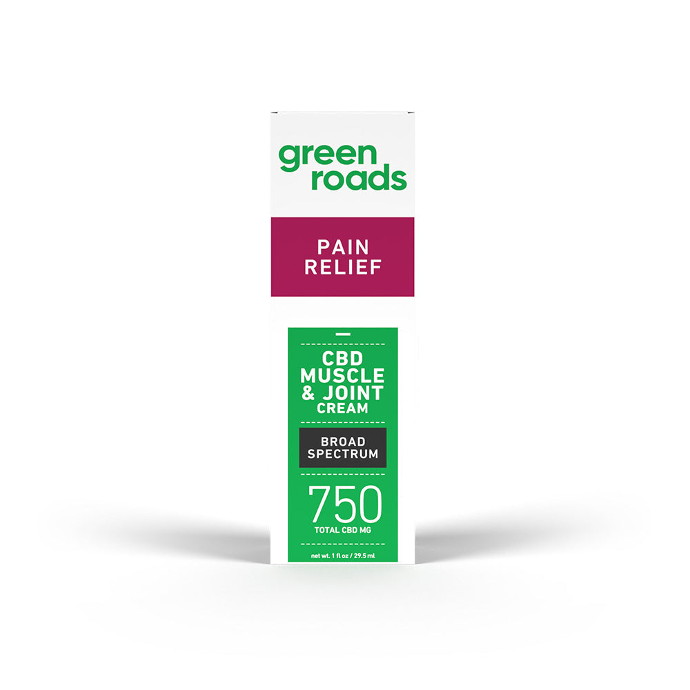 Green Roads CBD Muscle & Joint Cream packaging on a white background
