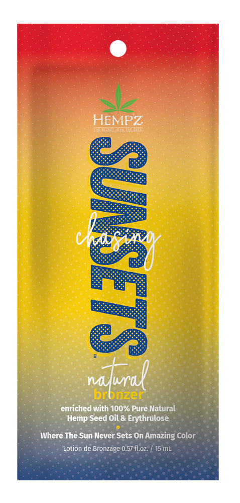 Hempz sunscreen packaging with gradient design and text