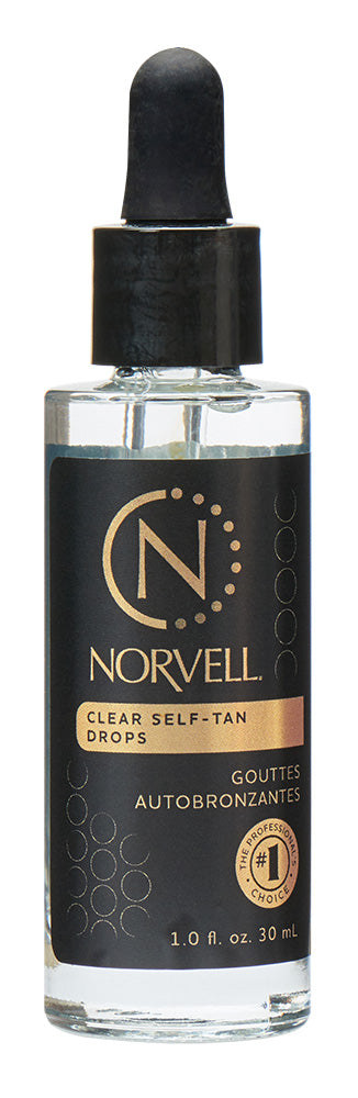 Norvell clear self-tan drops bottle on a white background