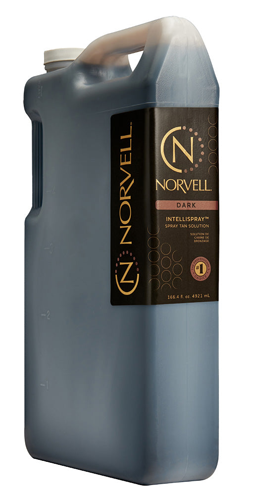 Large container of Norvell spray tan solution on a white background