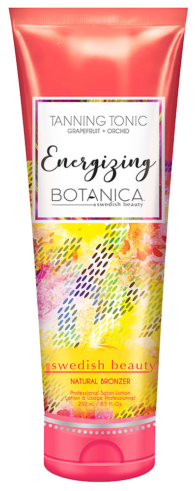 Swedish Beauty Tanning Tonic bottle with colorful label on a white background