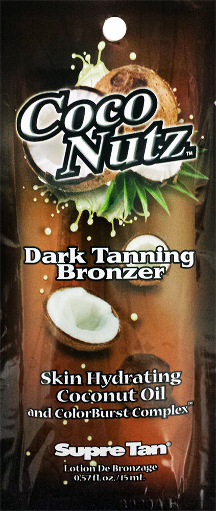 Coco Nutz Dark Tanning Bronzer packaging with coconut imagery