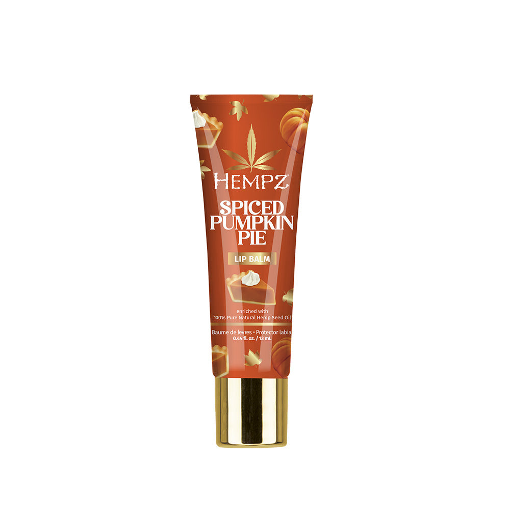 Hempz Spiced Pumpkin Pie lip balm tube on a white background