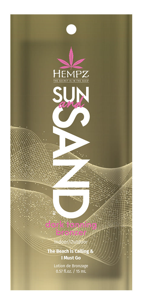 Hempz Sun Sand dark tanning lotion packaging on a white background