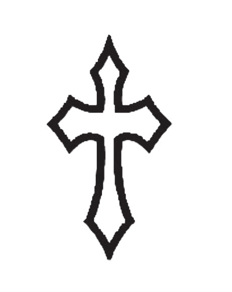 Black cross symbol on a white background