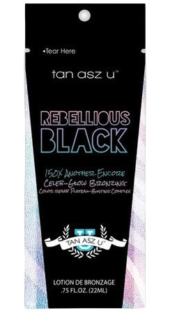 Tan Asz U Rebellious Black bronzer packaging on a white background