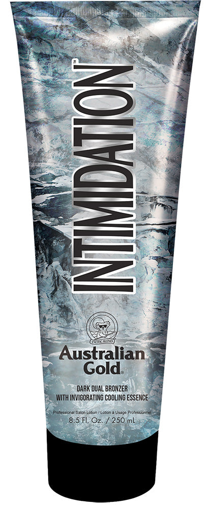 Tube of Australian Gold Intimidation Dark Sunless Bronzer on a white background