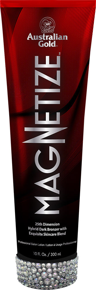 Australian Gold Magnetize sunscreen tube with red and black design