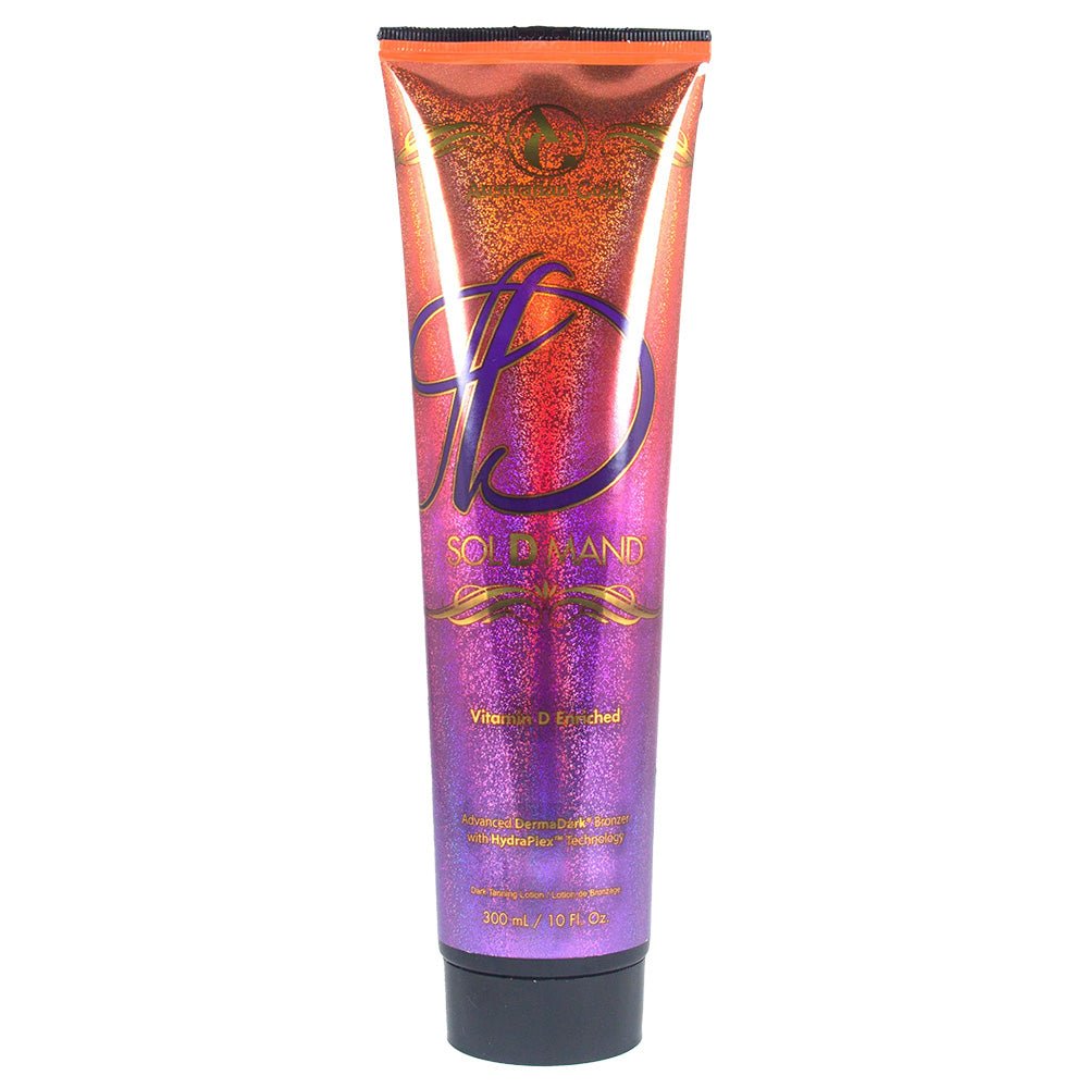 Shiny tube of Gold Bond lotion on a white background