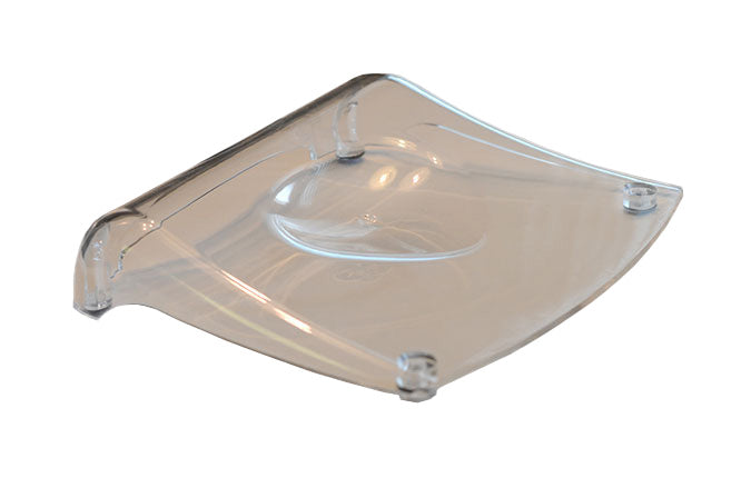 Clear acrylic pillow for tanning bed on a white background 