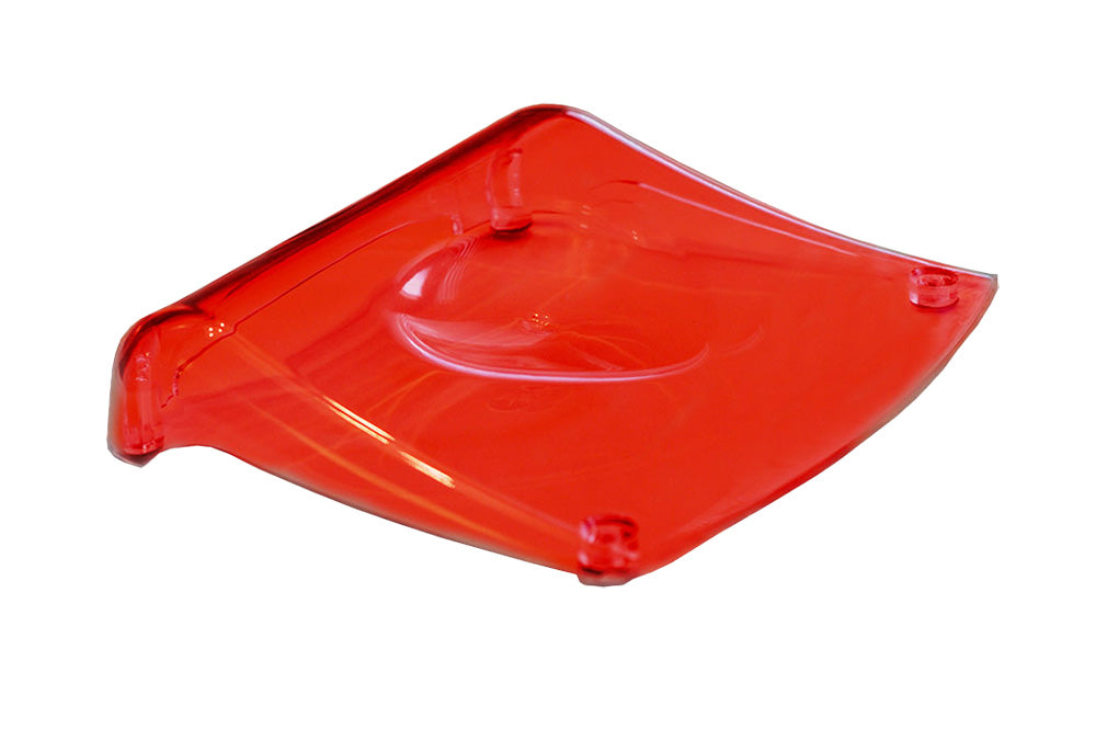 red acrylic pillow on a white background