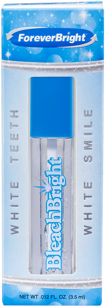 Forever Bright Bleach Bright White Smile product packaging on a light blue background