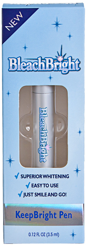BleachBright KeepBright Pen packaging with blue background