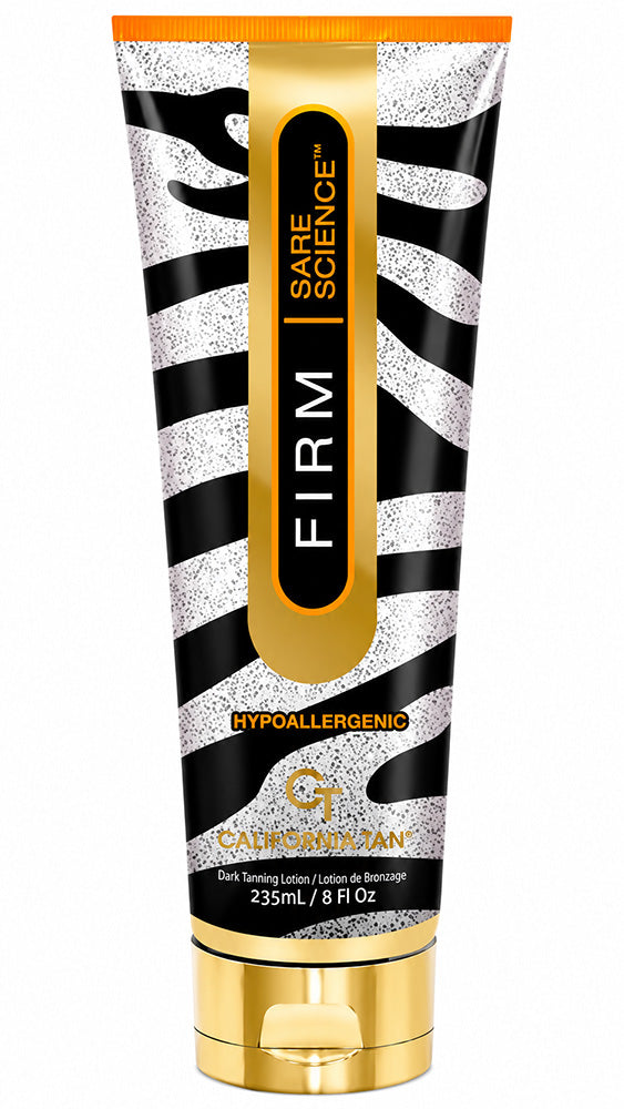 Tube of 'Sare Science' Firm Hypoallergenic lotion with zebra pattern