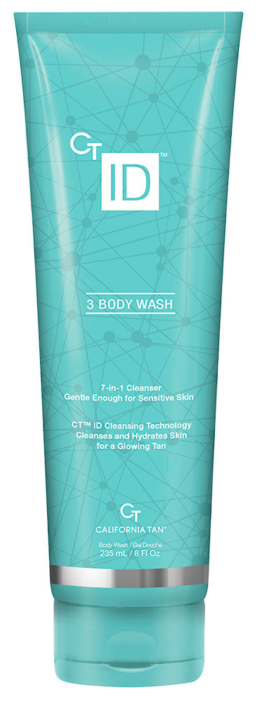 A teal tube of CT ID 3 Body Wash with white text and logo, shown against a plain white background.