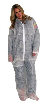 Person wearing a cloth suit on a white background