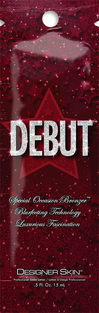 Red packaging of 'Debut' with a star design and text on a dark red background
