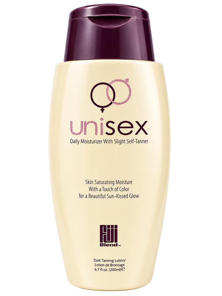 Unisex daily moisturizer with slight self-tanner on a white background