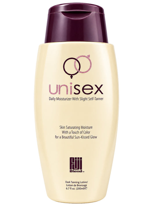 Unisex daily moisturizer with slight self-tanner on a white background