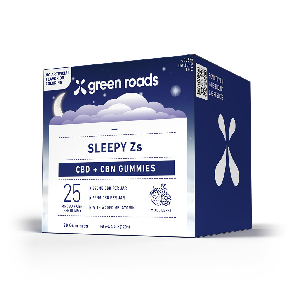 30 count pack of Green roads sleepy Z on a white background 