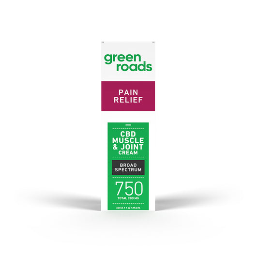 Green Roads CBD Muscle & Joint Cream packaging on a white background