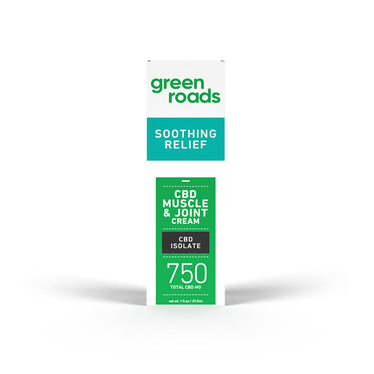 Green Roads CBD Muscle & Joint Cream packaging on a white background