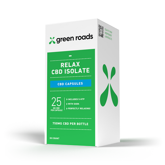 Green Roads CBD isolate capsules packaging