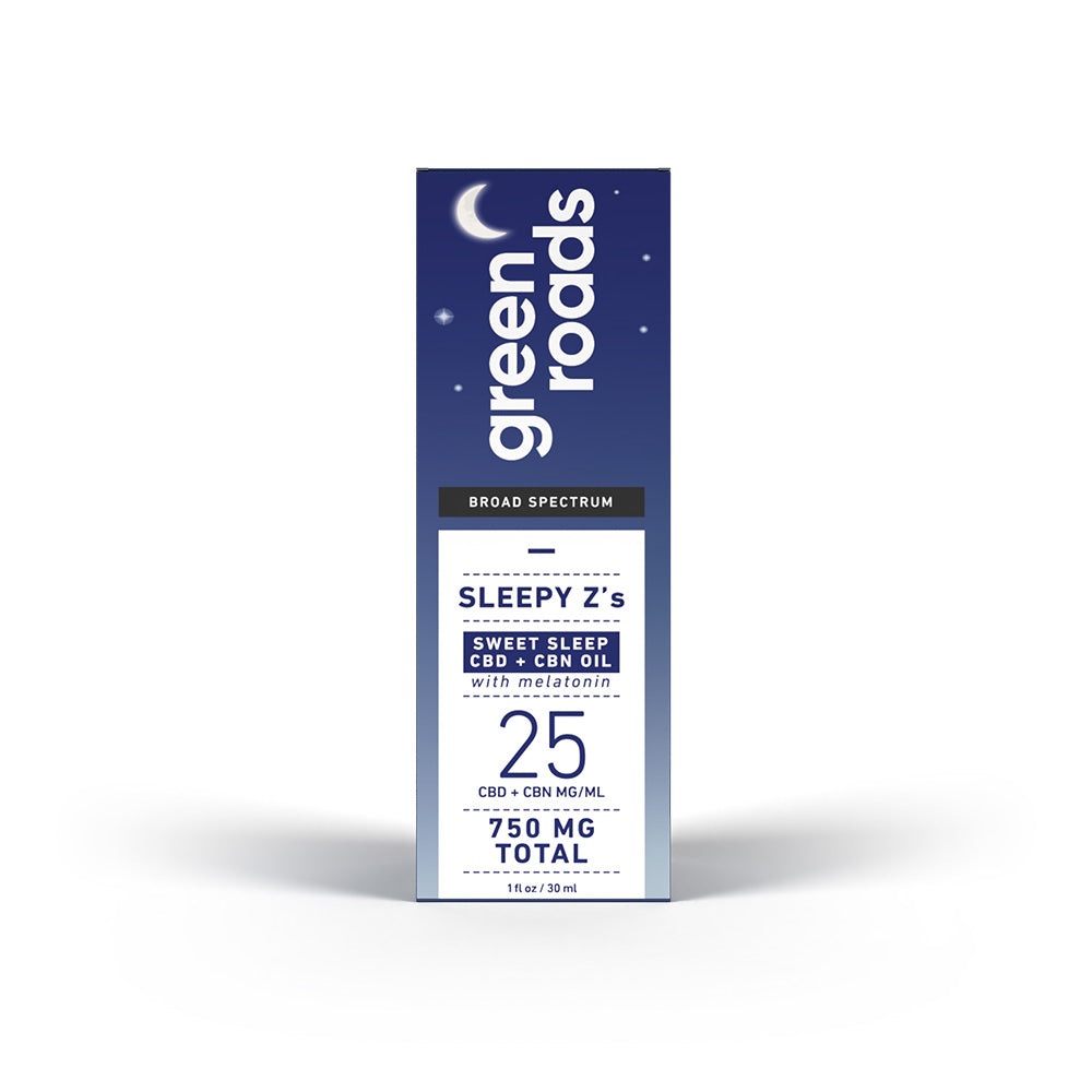 Green roads sweet sleep oil on a white background 
