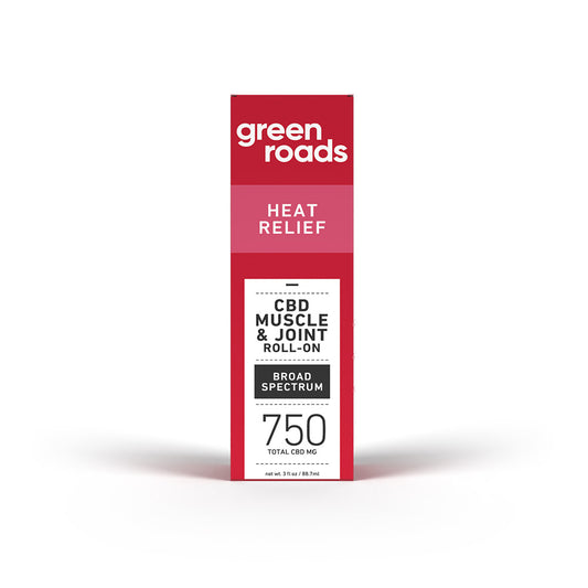 Green Roads CBD Muscle & Joint Roll-On packaging on a white background