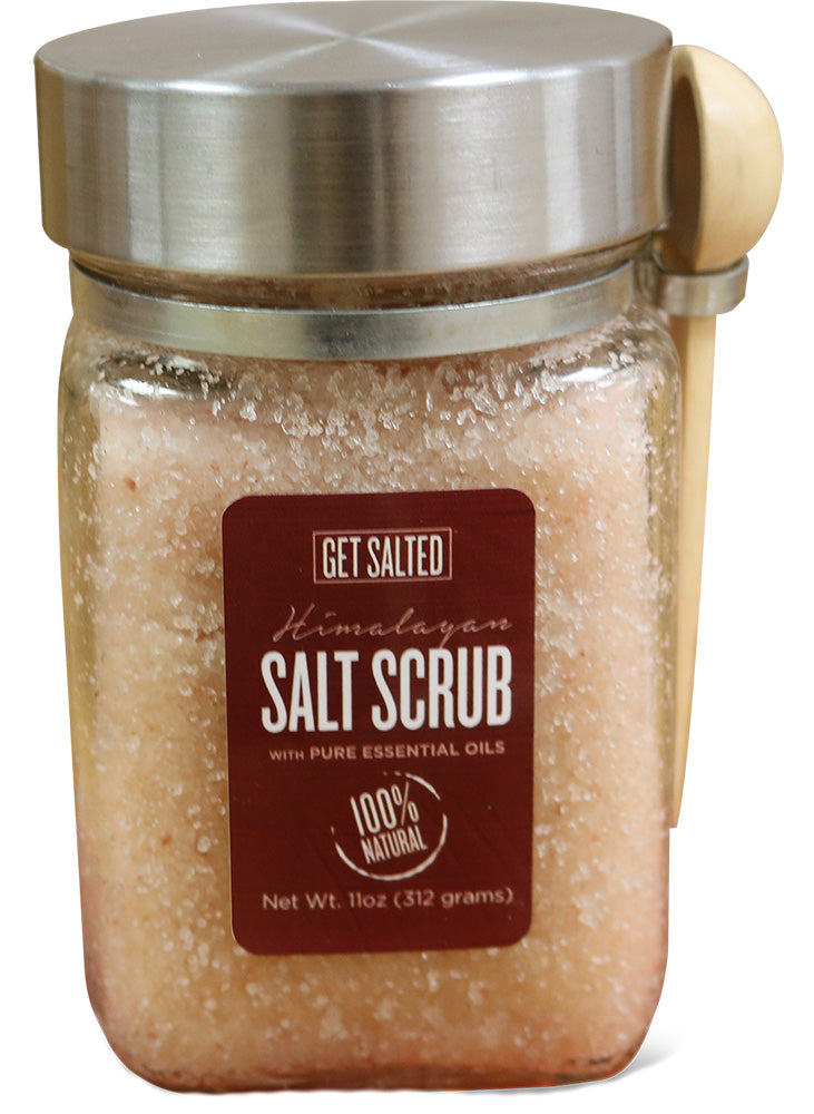 Get salted salt scrub on a white background 