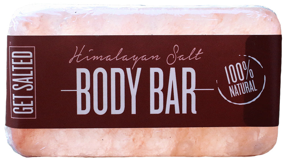 Get salted Body Bar featuring a maroon label with a white background 