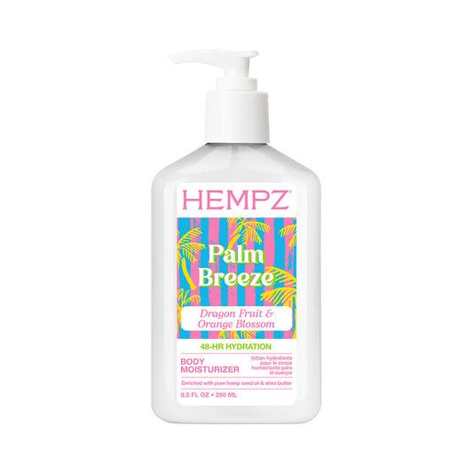 Hempz Palm Breeze body moisturizer bottle on a white background