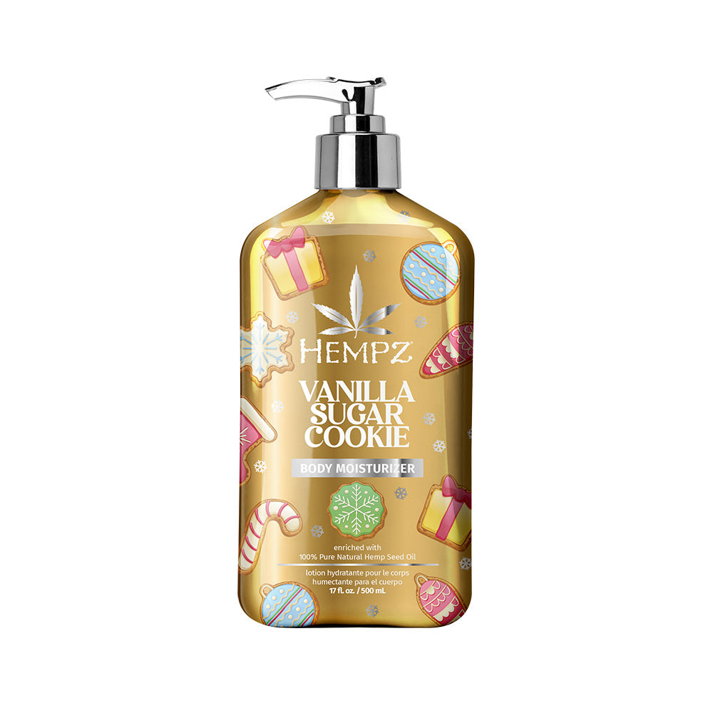 Hempz Vanilla Sugar Cookie body moisturizer bottle on a white background