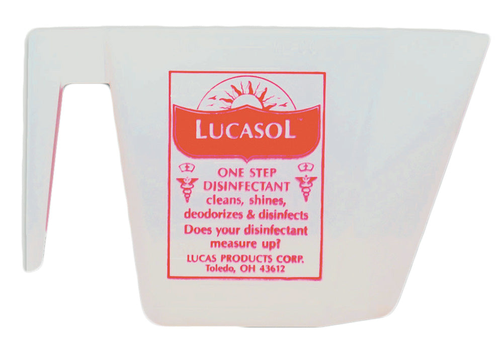White container with Lucasol label on a white background
