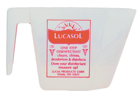 White container with Lucasol label on a white background