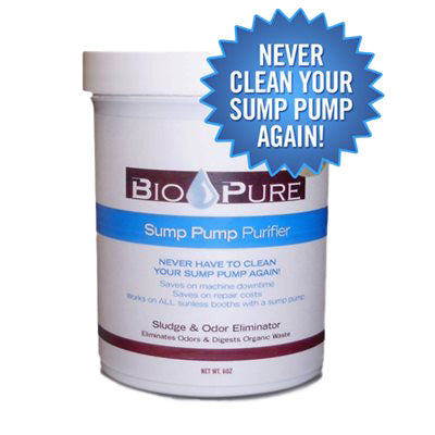 Bio-Supreme Sump Pump Purifier container with promotional text on a white background
