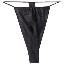 Black thong on a white background