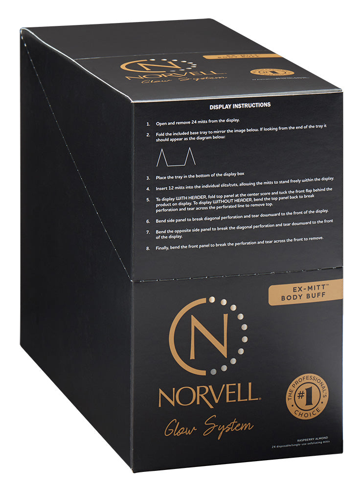 Black box with gold branding and text for Norvell Glow System on a white background