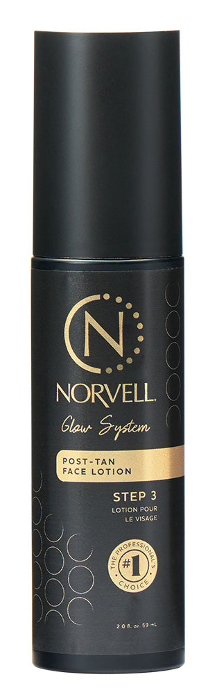 Norvell post-tan face lotion bottle on a white background