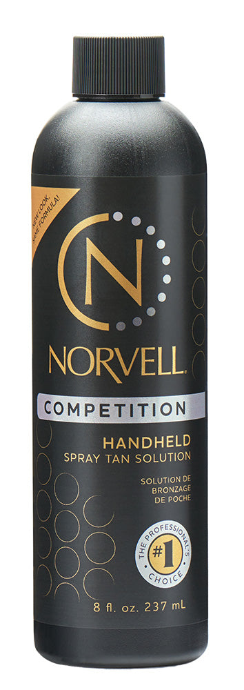 Norvell handheld spray tan solution bottle on a white background