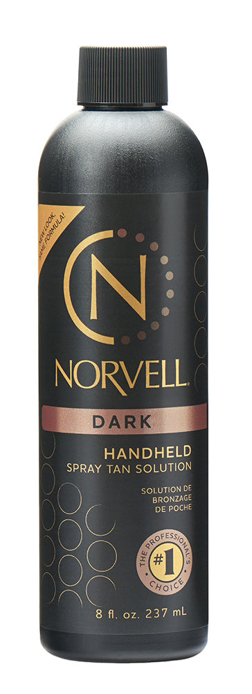 Norvell handheld spray tan solution bottle on a white background