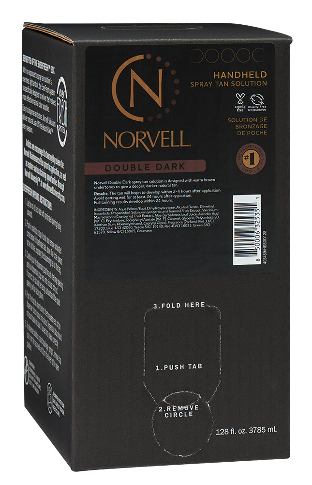 Norvell handheld spray tan solution packaging on a white background