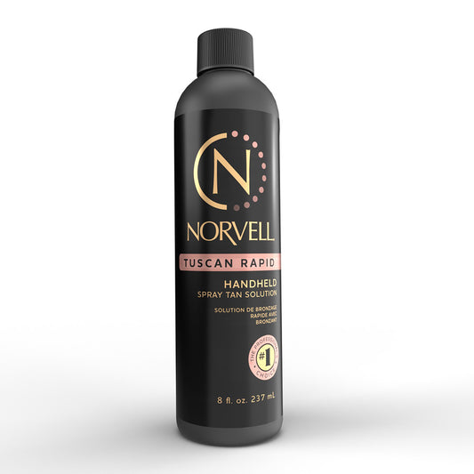 A bottle of Norvell Tuscan Rapid Handheld Spray Tan Solution, 8 fl. oz.