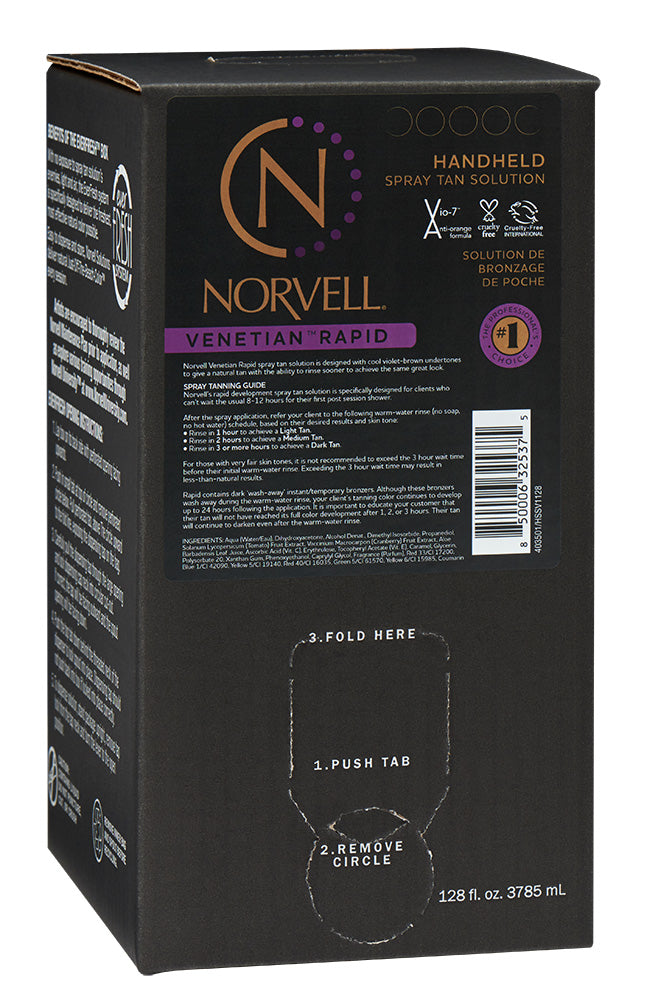 Black box of Norvell Venetian Rapid handheld spray tan solution