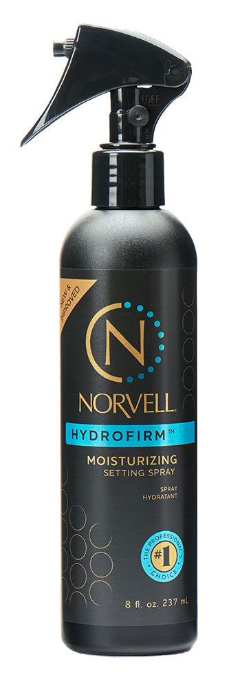 Norvell Hydrofirm moisturizing setting spray bottle on a white background