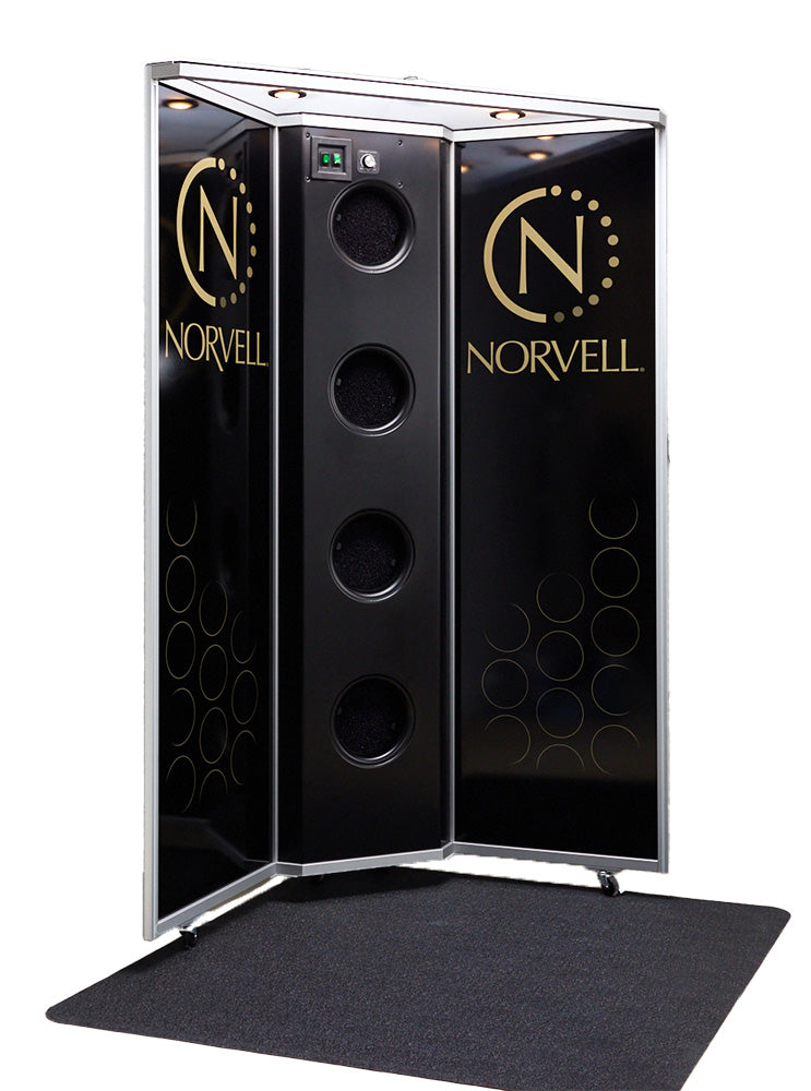 Black beauty station with 'Norvell' branding on a white background