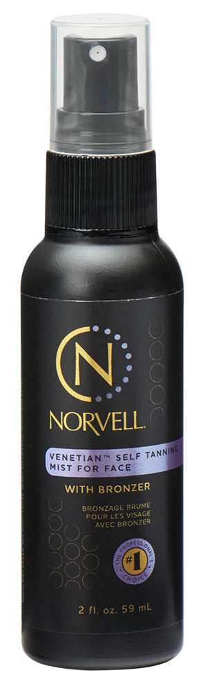 Norvell self-tanning mist for face with bronzer on a white background